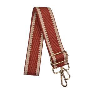 Strap Tejido Rojo con Bordes Beige