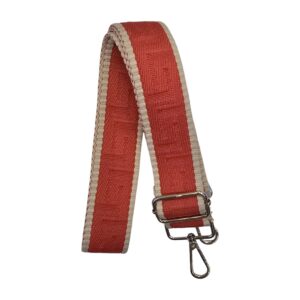 Strap Rojo con Bordes Beige y Costura Geométrica