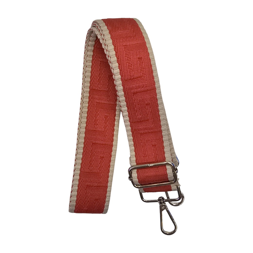 Strap Rojo con Bordes Beige y Costura Geométrica
