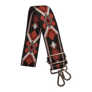 Strap Negro con Rombos y Líneas Rojas