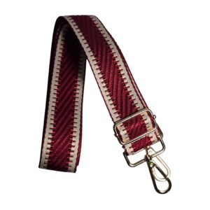 Strap Tejido Vinotinto con Bordes Beige