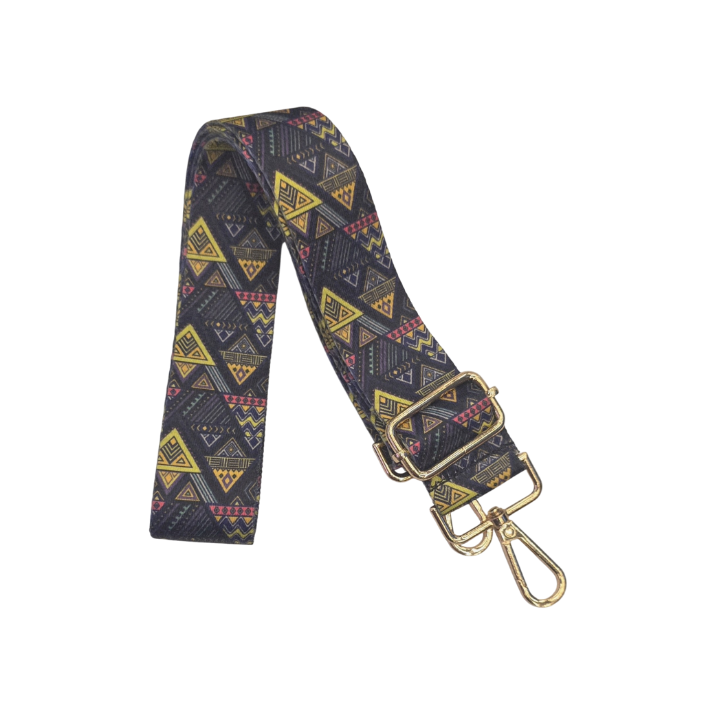 Strap Triangulos Vibrantes, morado, amarillo