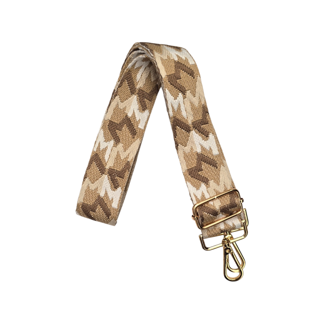 Strap Monograma "M" beige y blanco