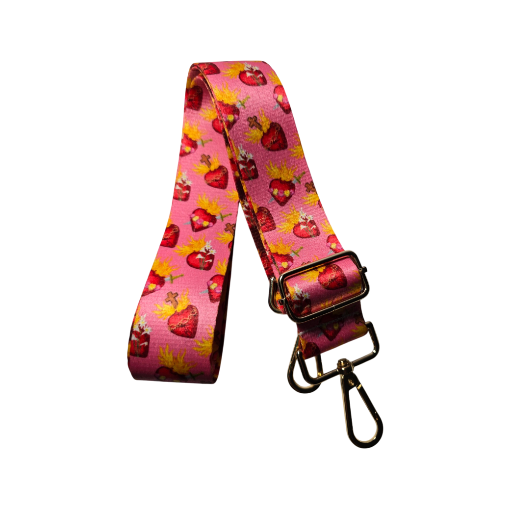 Strap Sagrado Corazon Rojo y Rosado